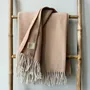 Plaids - Plaid couverture en laine, Herringbone Camel Naturel - WOOL ONLY BY JOWOLLINA