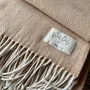 Plaids - Plaid couverture en laine, Herringbone Camel Naturel - WOOL ONLY BY JOWOLLINA