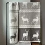 Plaids - Plaid couverture en laine, Cerf Beige Marron - WOOL ONLY BY JOWOLLINA