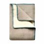 Plaids - Plaid couverture en laine, Bleu Gris Sable - WOOL ONLY BY JOWOLLINA