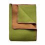 Throw blankets - Wool blanket plaid, Green Camel Pink - WOOL ONLY BY JOWOLLINA