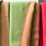 Throw blankets - Wool blanket plaid, Green Camel Red - WOOL ONLY BY JOWOLLINA