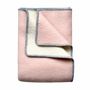 Throw blankets - Wool blanket plaid, Soft Pink - WOOL ONLY BY JOWOLLINA