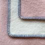 Throw blankets - Wool blanket plaid, Soft Pink - WOOL ONLY BY JOWOLLINA