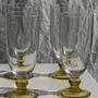 Verres à pied - 6 verres longs pied boule jaune - OFFICE OBJETS