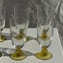 Verres à pied - 6 verres longs pied boule jaune - OFFICE OBJETS