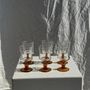 Carafes - 6 dark yellow stemmed water glasses - OFFICE OBJETS