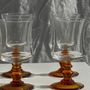 Carafes - 6 dark yellow stemmed water glasses - OFFICE OBJETS