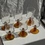 Carafes - 6 dark yellow stemmed water glasses - OFFICE OBJETS