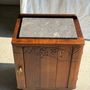 Other tables - Art Deco wooden bedside table with marble top and one drawer - OFFICE OBJETS