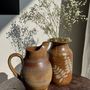 Carafes - Beige Berry stoneware carafe with friezes and gridded geometric patterns - OFFICE OBJETS