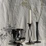 Bougeoirs et photophores  - Petit bougeoir argenté moderne vintage Made in England, Silver plate of Englande. IANTE. H16 - OFFICE OBJETS