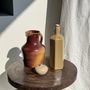 Carafes - Very large burgundy and beige ceramic carafe. H24. Brand: Auslnay - OFFICE OBJETS