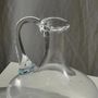 Carafes - Carafe en verre vintage à anse panse aplatie évasée H18 - OFFICE OBJETS