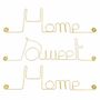 Other wall decoration - Décoration Murale en fil de Laiton Doré : "Home Sweet Home" - BIJOUX DE MUR