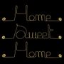 Other wall decoration - Décoration Murale en fil de Laiton Doré : "Home Sweet Home" - BIJOUX DE MUR