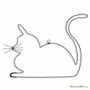 Other wall decoration - Wire wall decoration "Lying cat" - Wall jewelry - BIJOUX DE MUR