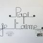Autres décorations murales - Fête des Grand-Pères " Papi je t'aime " - en Fil de Fer - BIJOUX DE MUR