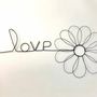 Other wall decoration - Daisy Flower - "Love" - Wire Wall Decoration - BIJOUX DE MUR