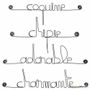 Other wall decoration - Set of small wire messages - GIRL: Adorable, - BIJOUX DE MUR