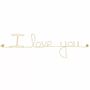 Autres décorations murales - Message Amour St Valentin en fil de Laiton Doré "I love you" - BIJOUX DE MUR