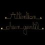 Other wall decoration - Attention, friendly dog door sign - Wall decoration - BIJOUX DE MUR