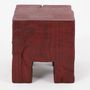 Stools - Hand-Carved Red Wood Stool – Sculptural Accent Seat - LOGNITURE