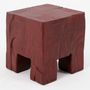 Stools - Hand-Carved Red Wood Stool – Sculptural Accent Seat - LOGNITURE