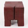 Stools - Hand-Carved Red Wood Stool – Sculptural Accent Seat - LOGNITURE