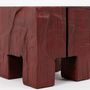 Stools - Hand-Carved Red Wood Stool – Sculptural Accent Seat - LOGNITURE