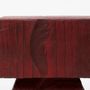 Stools - Red Pedestal Stool – Handcrafted Solid Wood - LOGNITURE