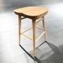 Tabourets - Tabouret de bar en Teck massif avec assise ergonomique. assise 75 - BALINAISA