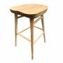Tabourets - Tabouret de bar en Teck massif avec assise ergonomique. assise 75 - BALINAISA