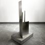 Floor lamps - Sculptural Concrete and Stainless Steel Standing Light [ESSENZ] - CASE STUDIOS