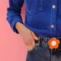 Bijoux - bijou broche CLAP - TWIGGY ORANGE fleur - CLAP PARIS