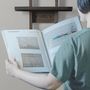 Bookshelves - Wall-Mounted Adjustable Display Frame, Walnut Wood - GUARDAMI