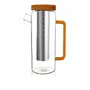 Tea and coffee accessories - 1.5L zero plastic refillable glass filter jug - LE CHARBON ACTIF FRANCAIS