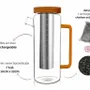 Tea and coffee accessories - 1.5L zero plastic refillable glass filter jug - LE CHARBON ACTIF FRANCAIS
