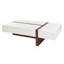 Tables basses - Table basse blanche et noyer - ANGEL CERDÁ