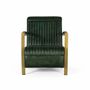 Armchairs - Armchair covered in natural leather with gold metal structure - GINER Y COLOMER