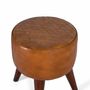 Stools - Round stool covered in bovine leather - GINER Y COLOMER