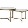 Tables basses - Lot de 2 tables basses rondes dorées et blanches - GINER Y COLOMER