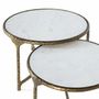 Tables basses - Lot de 2 tables basses rondes dorées et blanches - GINER Y COLOMER