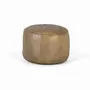 Poufs - Pouf rond recouvert de cuir beige naturel - GINER Y COLOMER