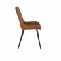 Chairs - Dining room chair upholstered in brown natural leather - GINER Y COLOMER
