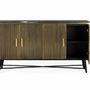 Sideboards - Sideboard with 4 wooden doors covered in bronze and marble top - GINER Y COLOMER