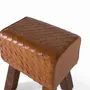 Stools - Stool covered in natural leather and solid mango wood legs - GINER Y COLOMER