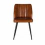 Chaises - Chaise recouverte de cuir marron naturel - GINER Y COLOMER