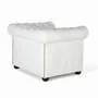 Armchairs - Single-seater Chester armchair covered in natural leather with white finish - GINER Y COLOMER