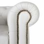 Armchairs - Single-seater Chester armchair covered in natural leather with white finish - GINER Y COLOMER